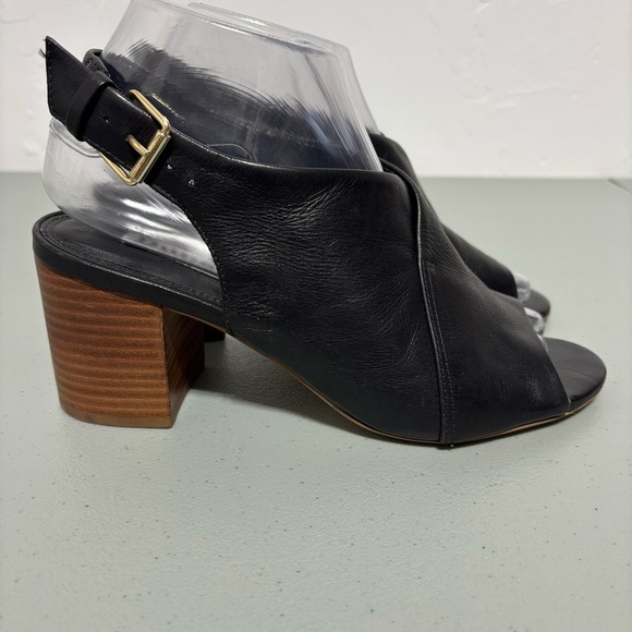 Dune London Black Leather Ignus Sandals Heels Women's 5 UK/ 38 EU/ 7-7.5 US - Picture 1 of 13